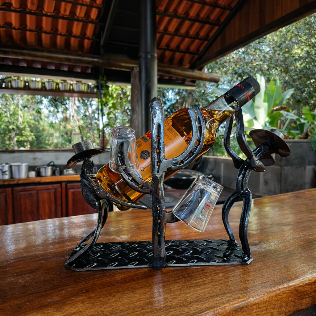 Suporte de Garrafa Ferraduras Artesanal